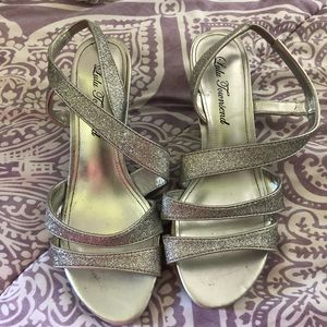 Silver sparkly sandals
